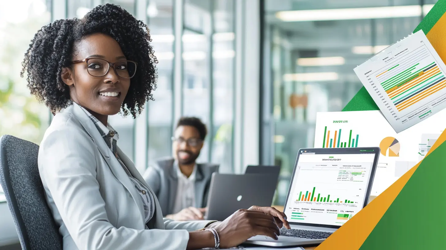 Diverse professionals reviewing what is retention rate data during a meeting in a modern office.